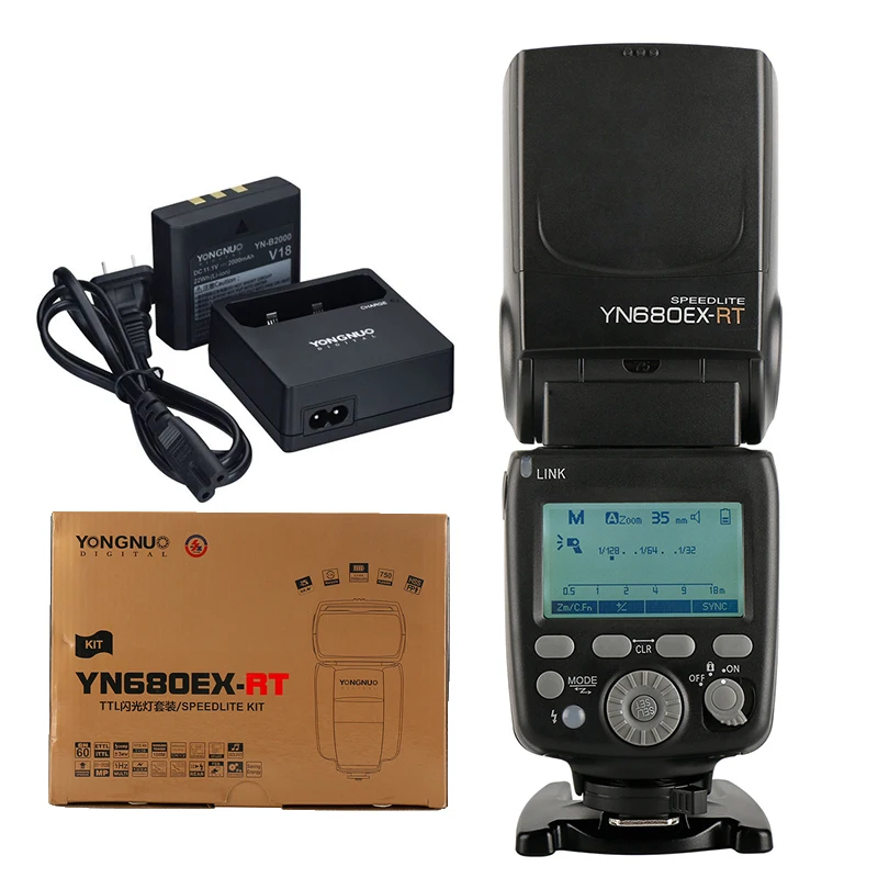 

Yongnuo YN680EX-RT 2000 мАч литиевая Беспроводная высокоскоростная TTL Speedlite GN60 2,4G HSS 1/8000s камера Master Slave Flash для Canon
