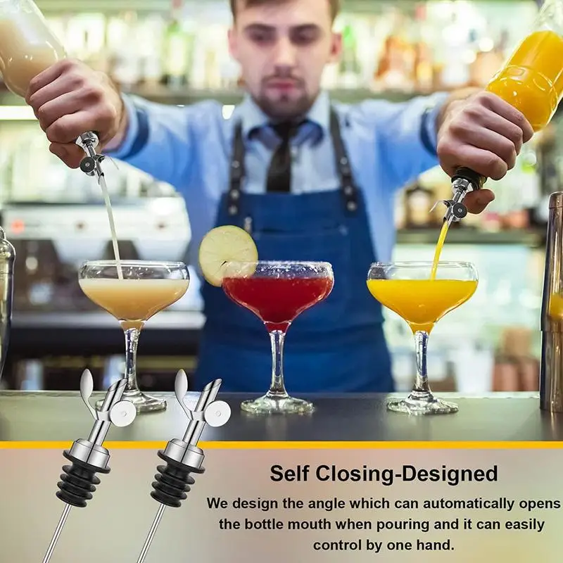 Stainless Steel Bottle Stopper Pourer With Funnel Stainless Steel Oil Bottle Stopper Leakproof Olive Oil Dispenser Cooking Tools