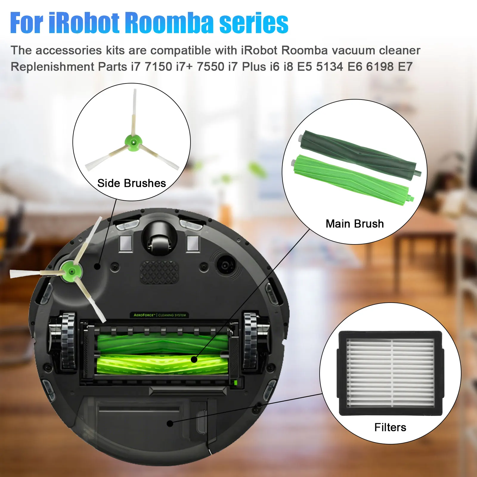 Accessoires de Remplacement pour iRobot Roomba E&I séries, Pièces
