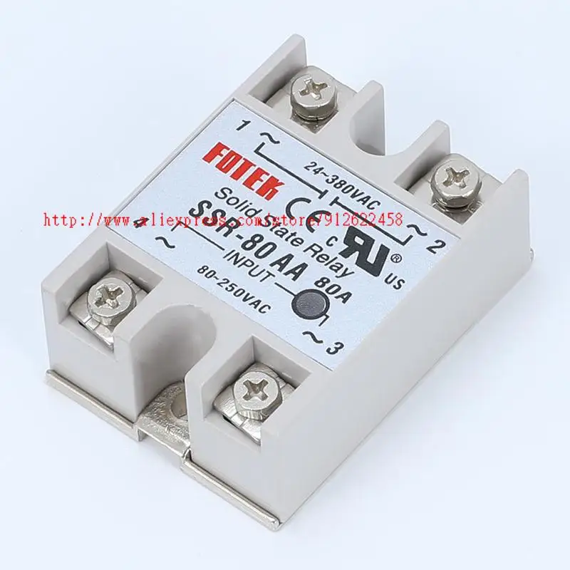 10PCS SSR-80AA 단상 솔리드 스테이트 릴레이 80A AC 제어 SSR80AA