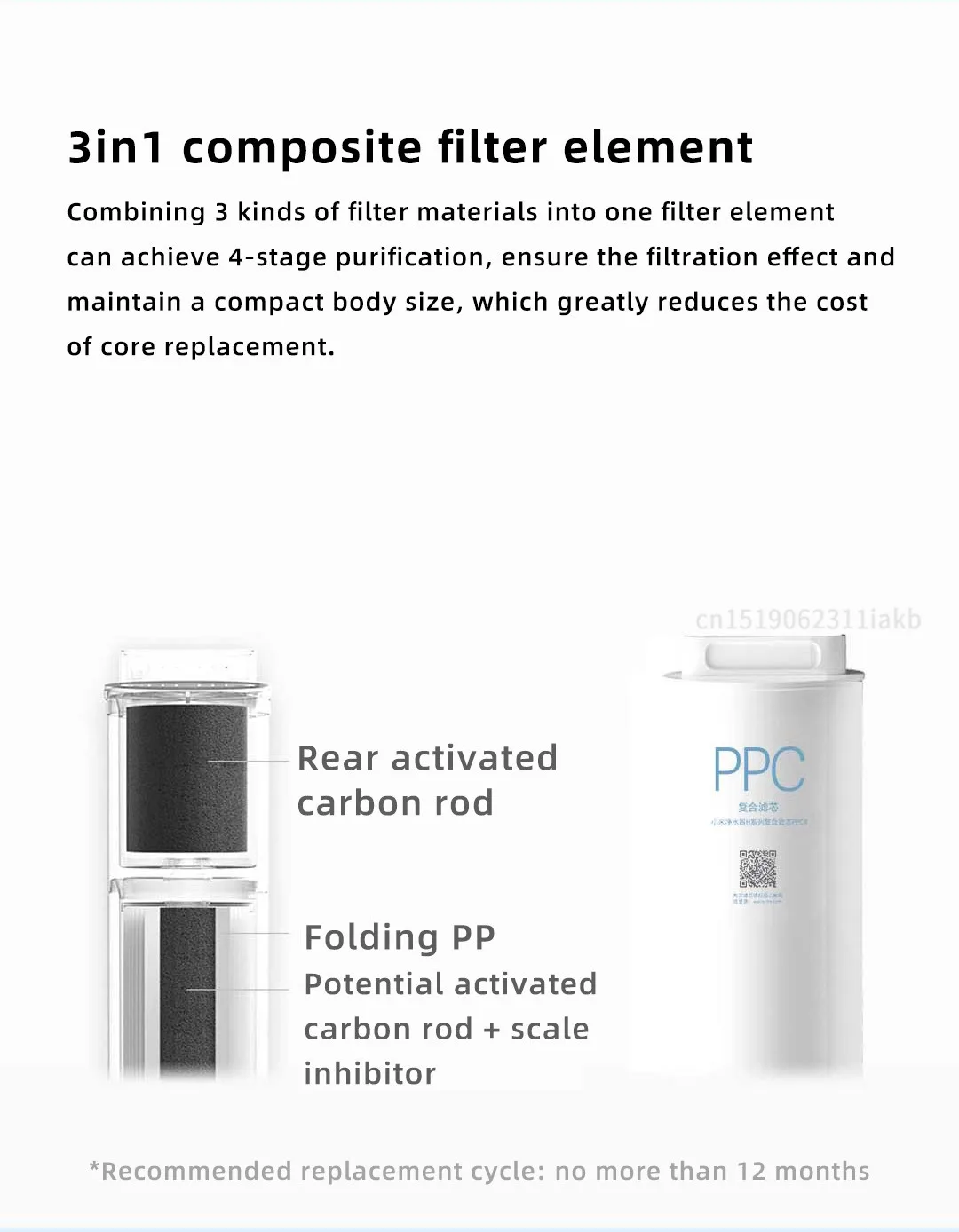 Xiaomi-Purificador de Água de Osmose Reversa, H1000G,