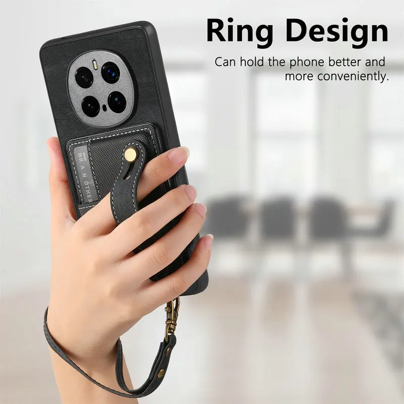 Deluxe Leather Wristband Card Wallet Phone Case & Back Cover