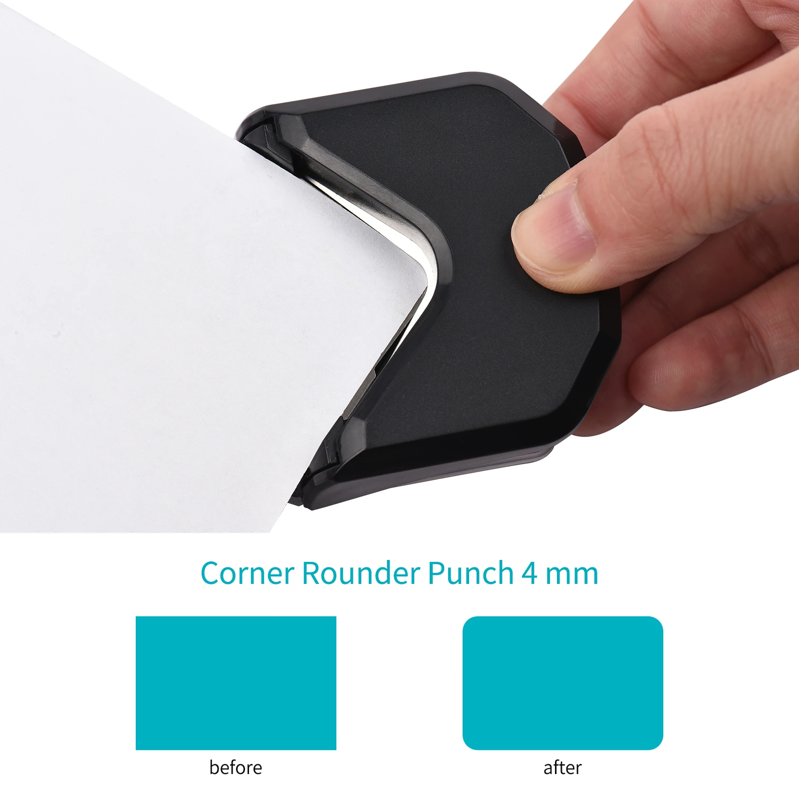 Corner Rounder Punch R4 Mini Portable Round Corner Trimmer Cutter 4mm for Card Craft Scrapbook Wrapping Paper Sticker Photo Corner Cutter Fillet Cutting Bevel