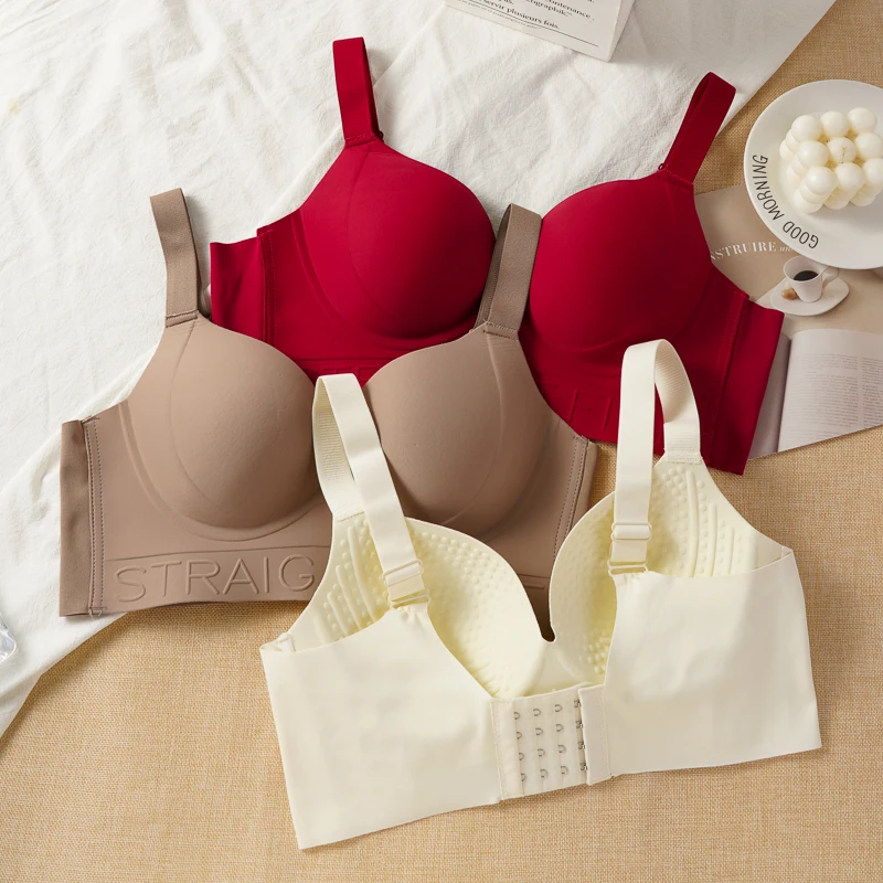 جديد كبير الحجم سلس رفع حمالات الصدر المرأة بلون رسالة Braletter مكافحة ترهل الجانب تعديل الثدي الصدرية 34-40 BCD كوب