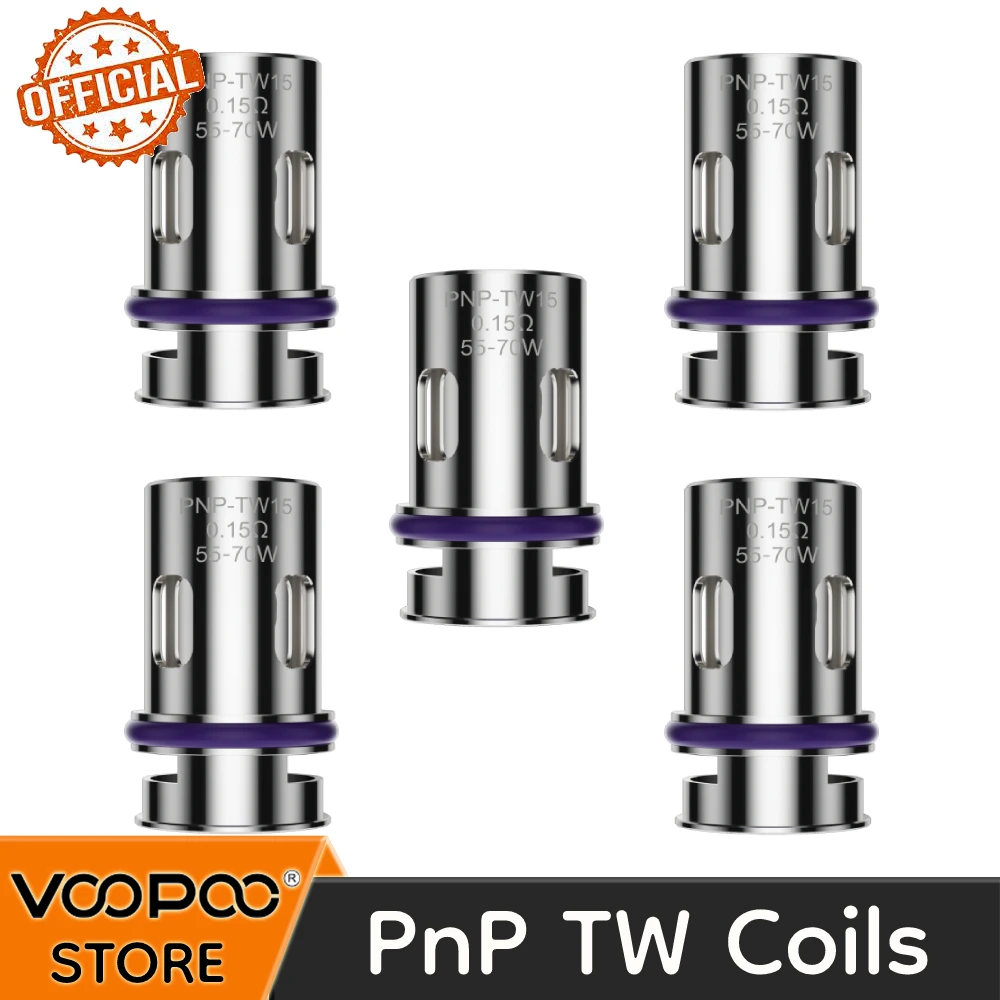 5 Pz-15 Pz Originale Voopoo Pnp-Tw Bobina Pnp Tw15 0.15Ohm Tw20 0.2Ohm Tw30 0.3Ohm Per Pnp Pod Ii Cartuccia Drag H80S Drag E60 Kit