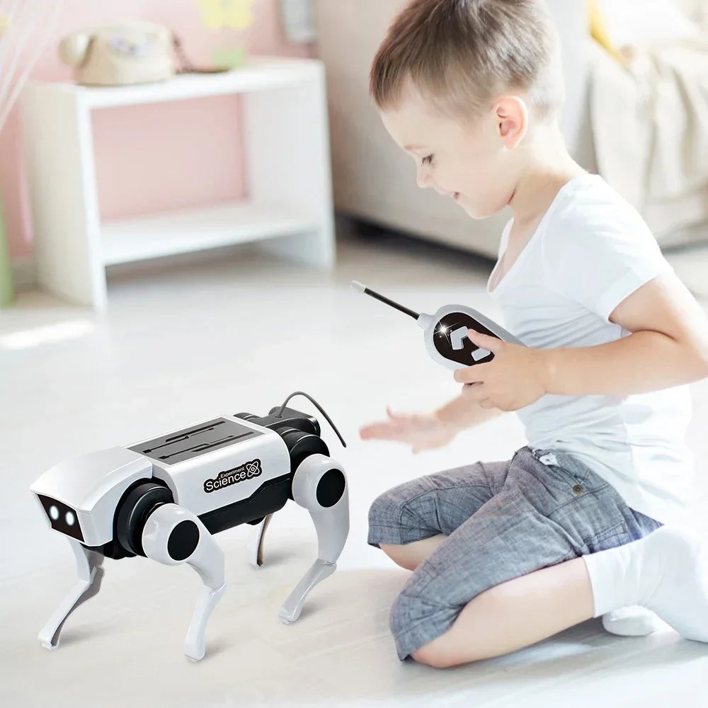 Robot Solar Electric Mechanical Intelligent Dog Children Educational Assembly Puzzle Toy Bionic Smart Robot Toys Gifts