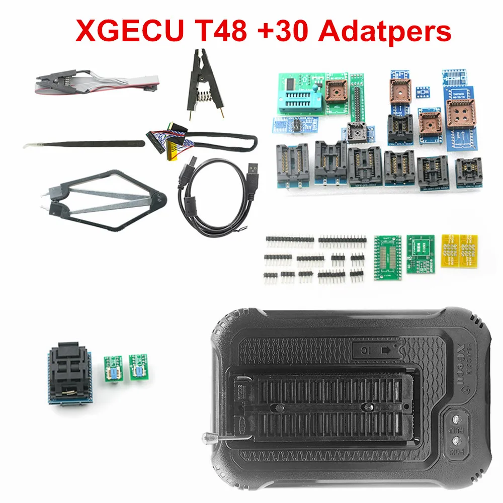 V12.25 Original T48 [TL866-3G] TL866II Plus Replacement Programmer T48 NAND Flash AVR PIC Bios USB Programmer+30PCS Adapters key programmer universal programmer