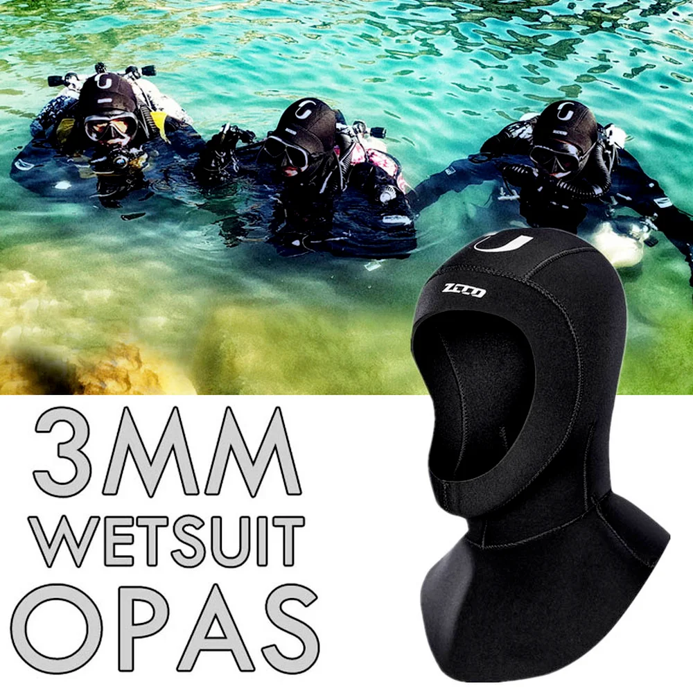 

2023 3mm Neoprene Black Diving Hood Warm Stretch Swim Cap Adult Wetsuit Helmet for Swimmer Snorkeling Kayak Bodyboard Surfing