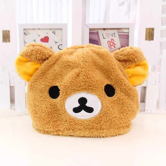 

Kawaii rilakkuma plush toy panda hat warm headwear soft stuffed animal gift for girlfriend birthday gift
