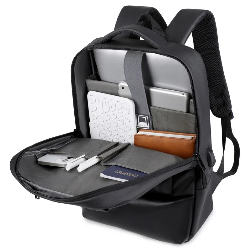 Men Business Backpack with USB Charging Port Multi Functional Laptop Bag Large Capacity Commuter Backpack