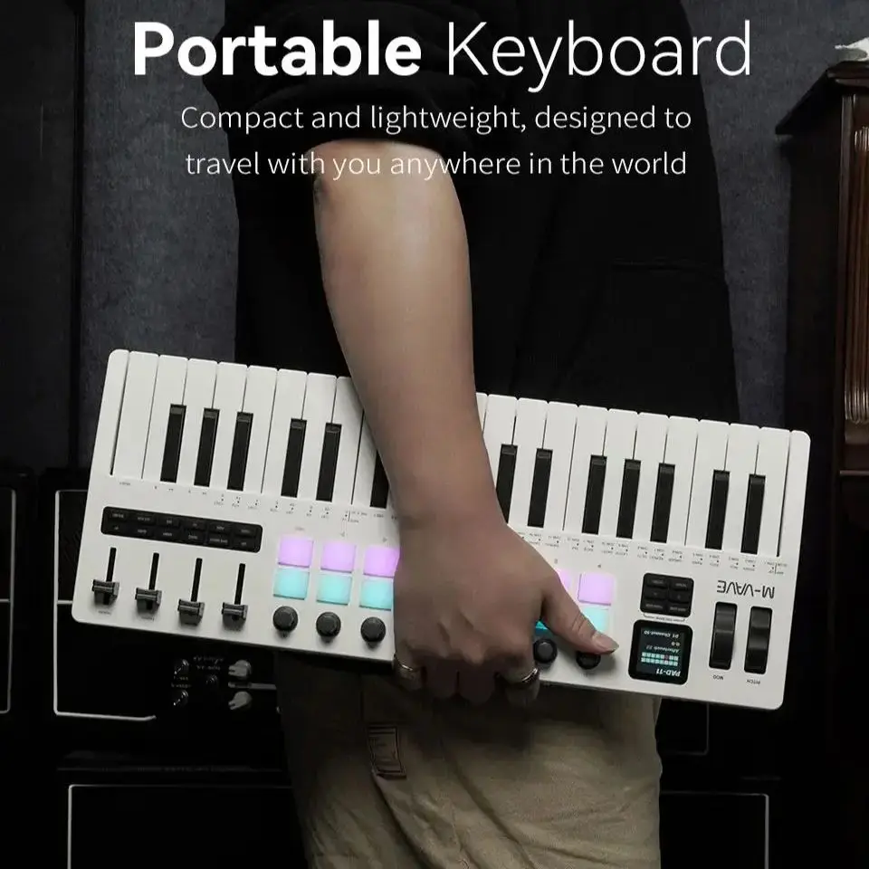 M-VAVE SMK 37 PRO 37 キー RGB MIDI キーボード 16 ドラムパッド音源