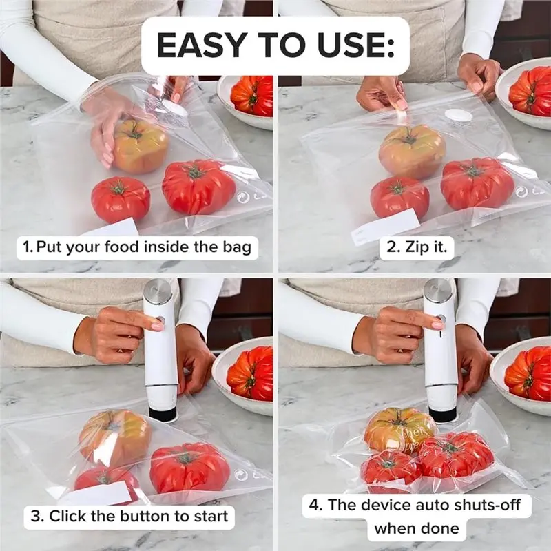 【POPULAR PICK】Vacuum Sealer For Food 30 Reusable Bags Handheld Food Sealer Portable Food Sealer 2