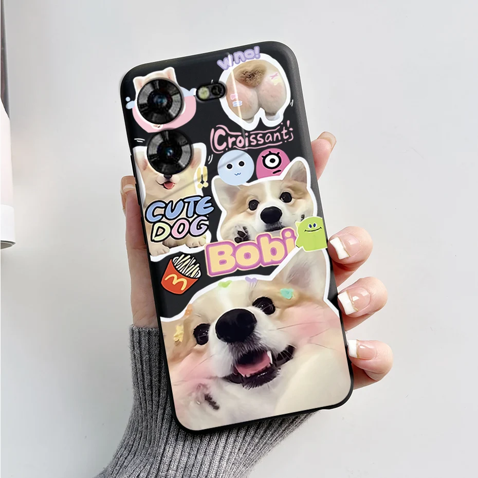 Stylish Black Silicone Phone Case with Pattern - Slim and Soft  Cover