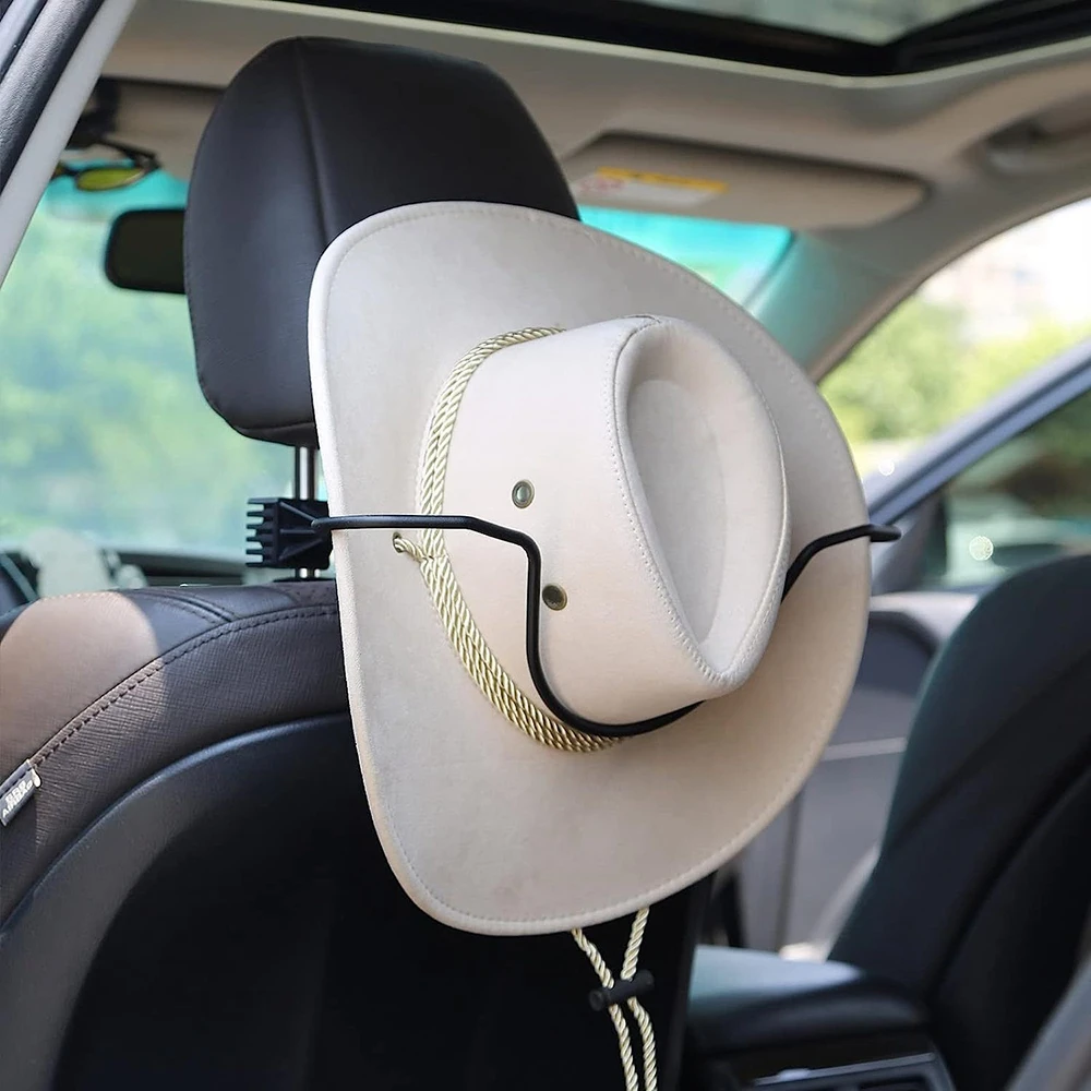 1pcs Car Headrest Clothes Hanger Car Accessories Holder for Cowboy Hat, Hat Rack Hat Storage