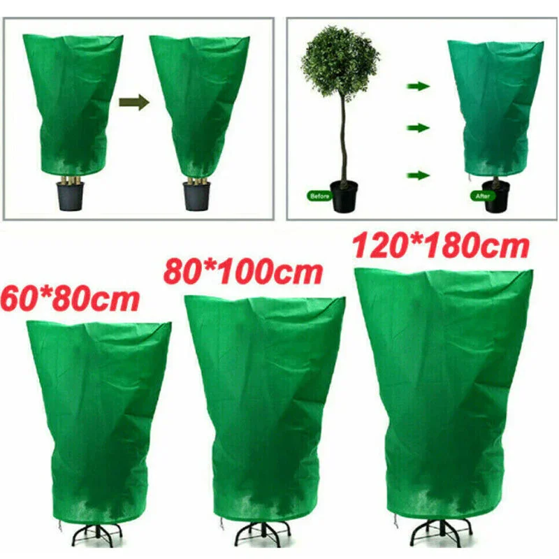 Plant Covers Freeze Protection Covers Bags Large Frost Blankets for Plants Frost Cloth Plant Tree Covers with Zipper Drawstring