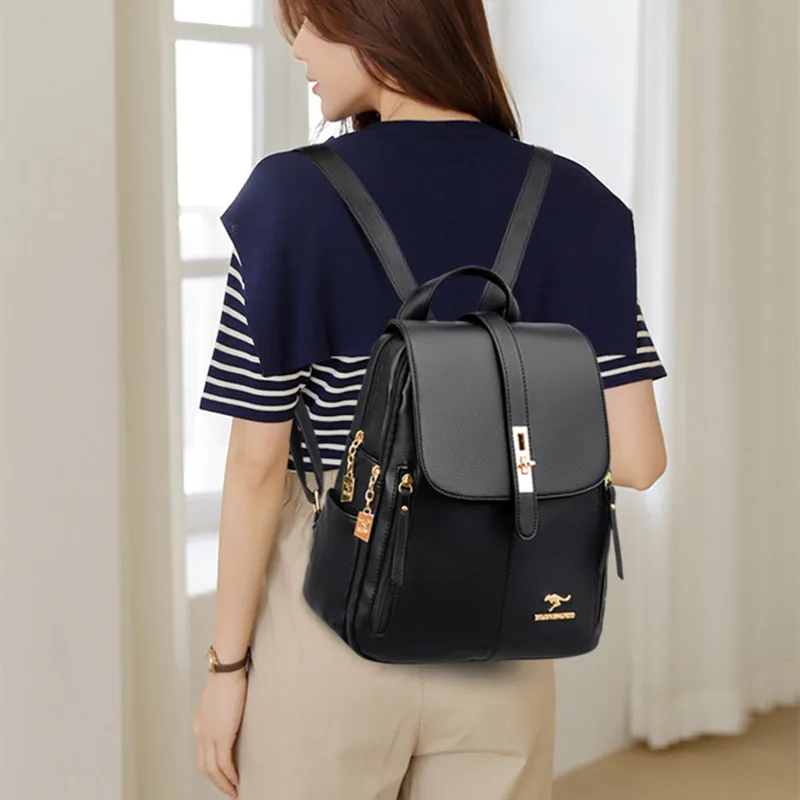 New fashion leather women's backpack casual Feminina travel backpack large capacity student school bags for girls