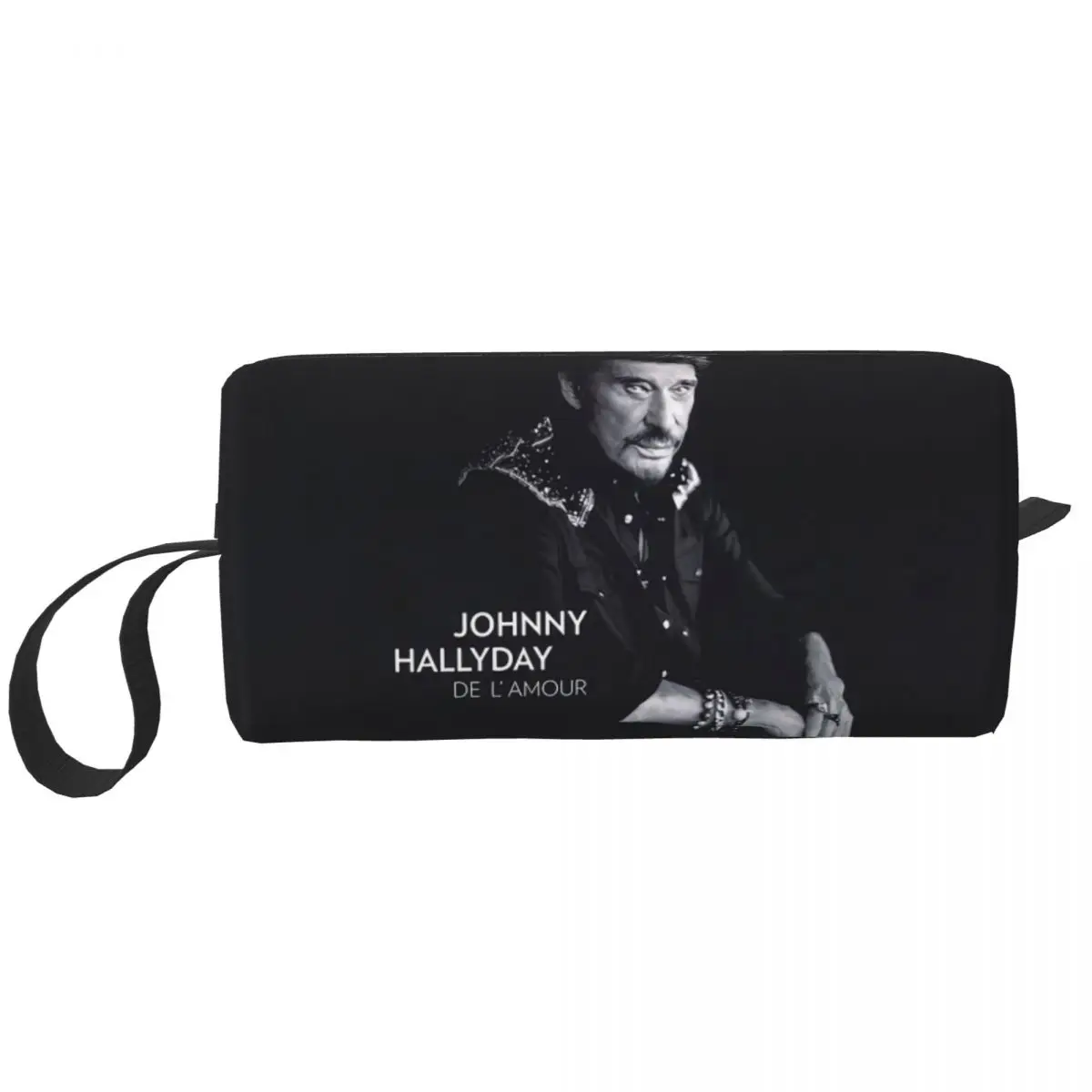 

Travel Johnny Hallyday Toiletry Bag Cute French Singer Cosmetic Makeup Organizer for Women Beauty Storage Dopp Kit Box