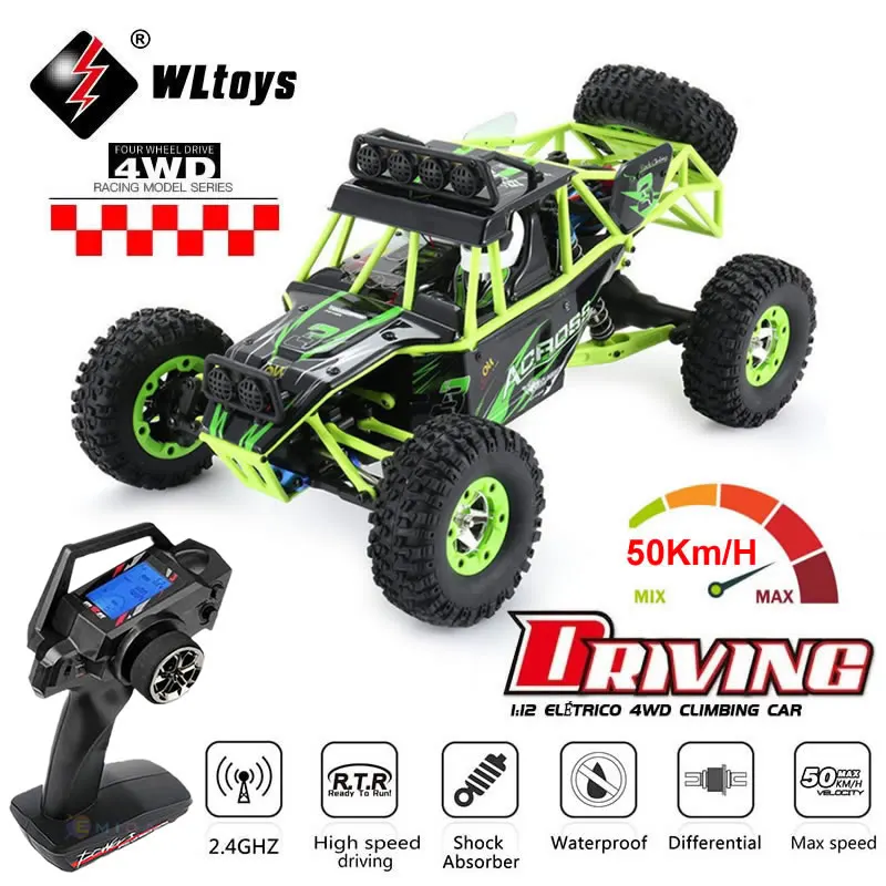 WL 12428 LED Crawler RC 1/12 4WD Tout Terrain Voiture Radiocommandée