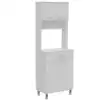 Della 60 Kitchen Pantry with Countertop, Closed & Open Storage White 4