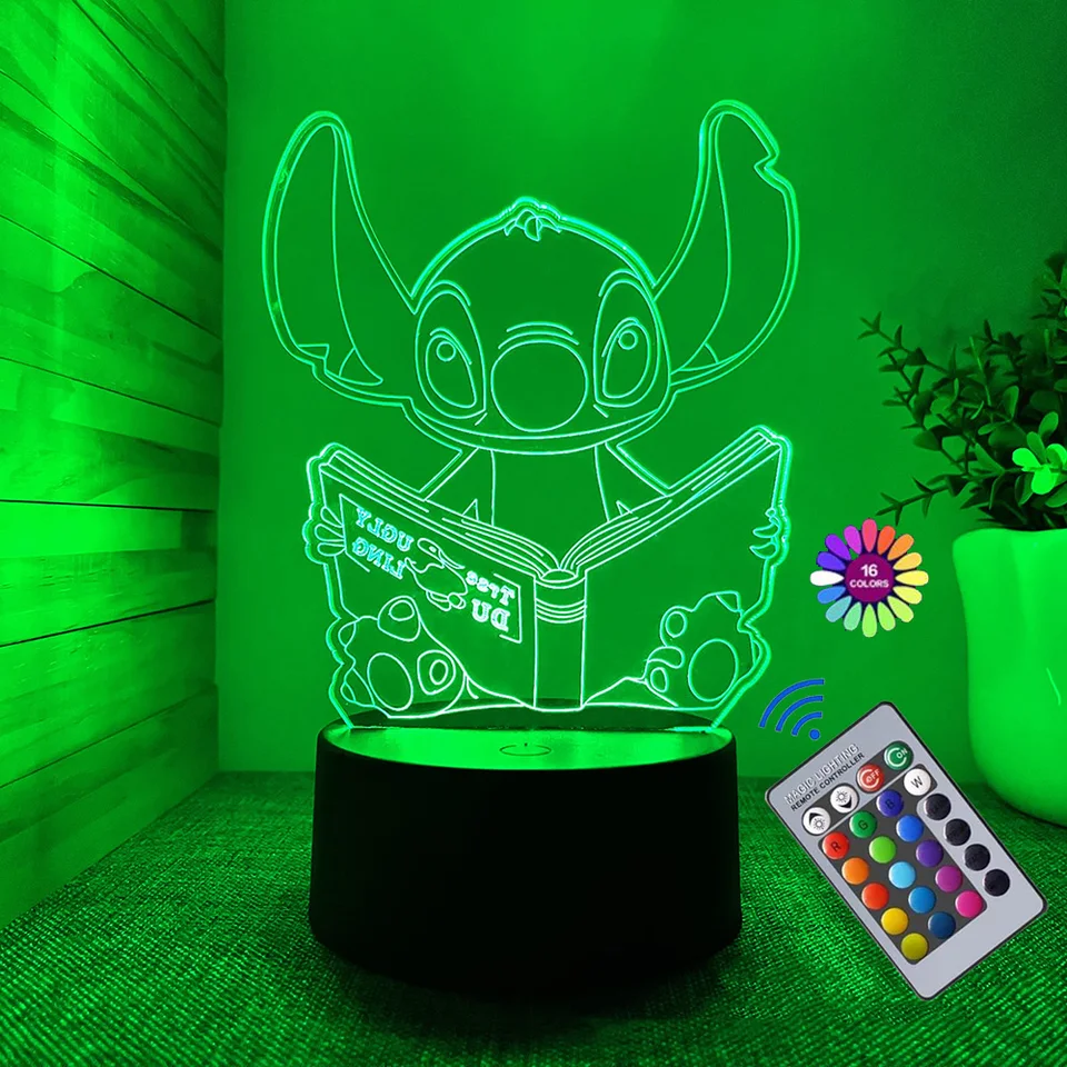 1473❣️蘇刺繍　LED ライト付き　置物 3D Illusion Stitch Night Light with Remote Control and Smart Touch