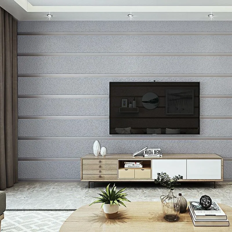 モダンなミニマリストのストライプ,厚い縞模様のベルベットの壁紙