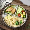 Stainless Steel Divided Dinner Tray Snack Food Serving Tray Home Kitchen Supplies Kids Adult Lunch Container For School Canteen 3
