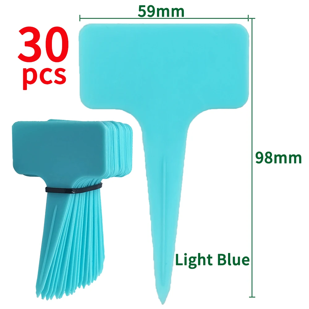 Description Picture 3 of item30PCS T-Shape Plastic Waterproof Plant Tags Marker Sign 59*98mm Flower Seedling Colorful Potted Bonsai Succulent Garden Label