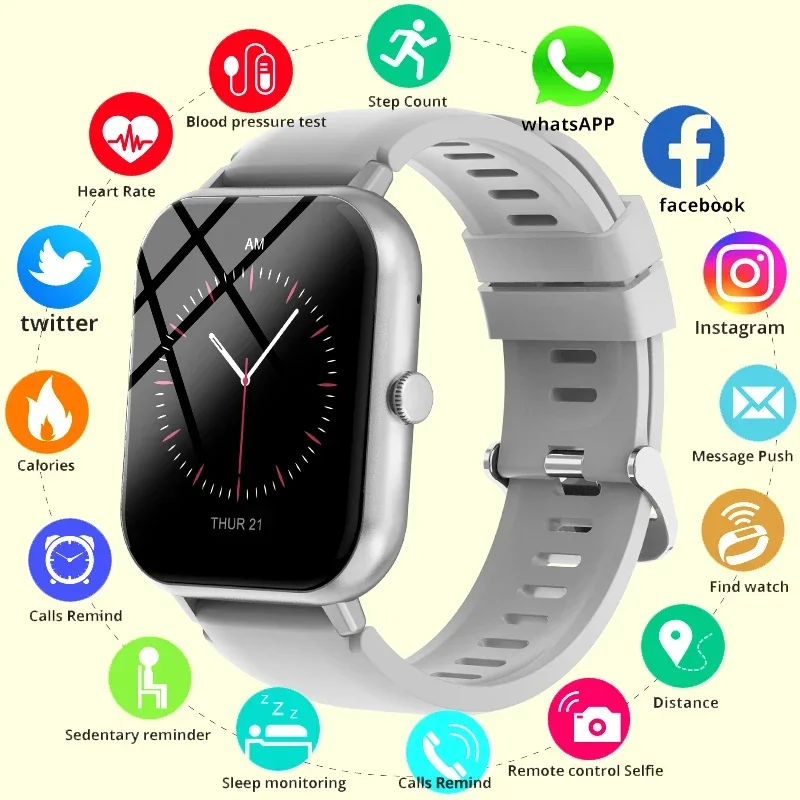 

2024 New Smart Watch Men 1.83 Inch Full Touch Large Screen Bluetooth Call IP67 Life Waterproof Fitness Tracker Women Smartwatch