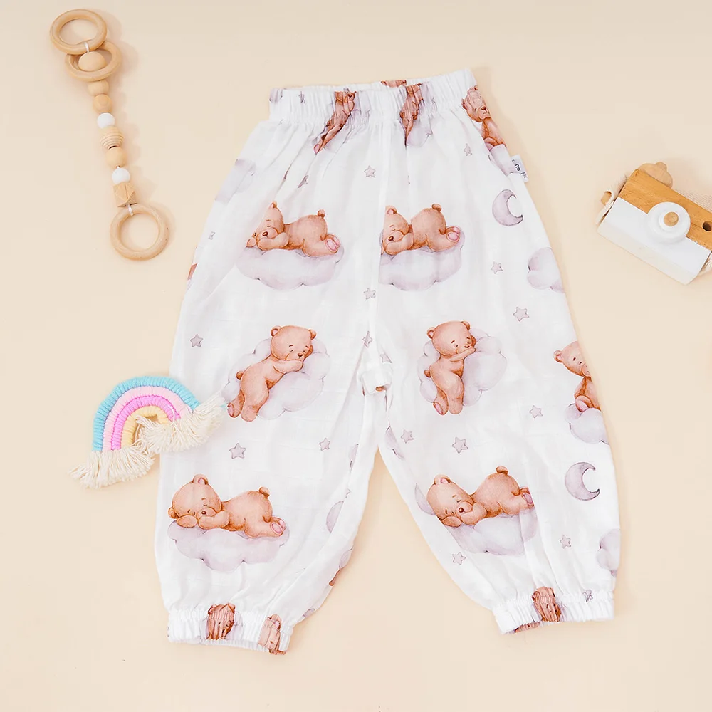 

Coola Peach Bamboo Cotton Kids Trousers Anti-mosquito Summer Pants For Boys Girls Breathable Fashion Casual Long Children Pants