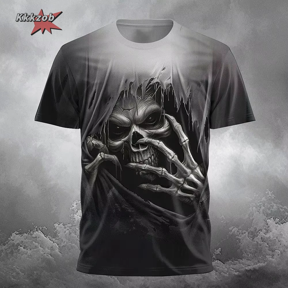 Gothic Skull T-Shirt - 3D Printed Casual Short Sleeve Top