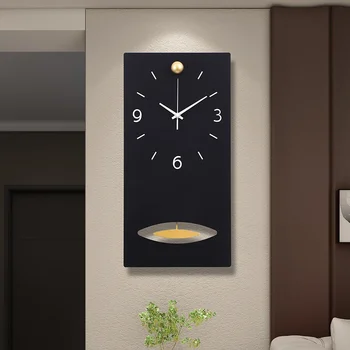 Orologio da parete lungo con decorazione moderna del soggiorno orologio da appendere verticale di moda per la casa orologio silenzioso in metallo