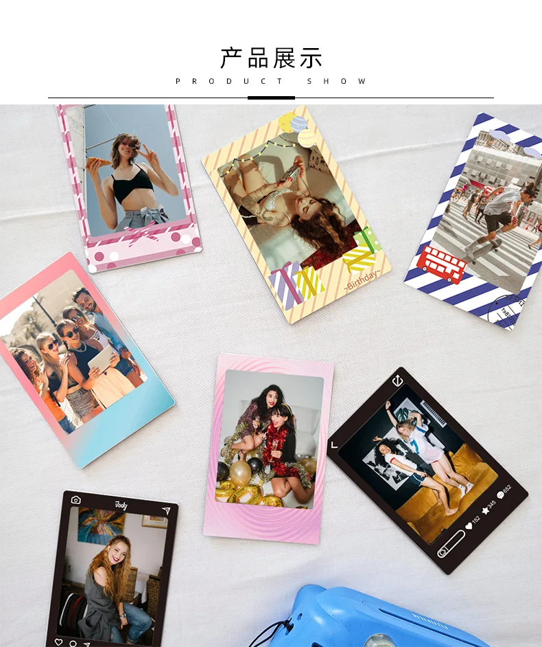 3-Inch Photo Border Sticker Patteren Cartoon Camera Decoration Stickers For Fujifilm Instax Mini Liplay 12 40 Evo SE 11 Camera,instax photo stickers