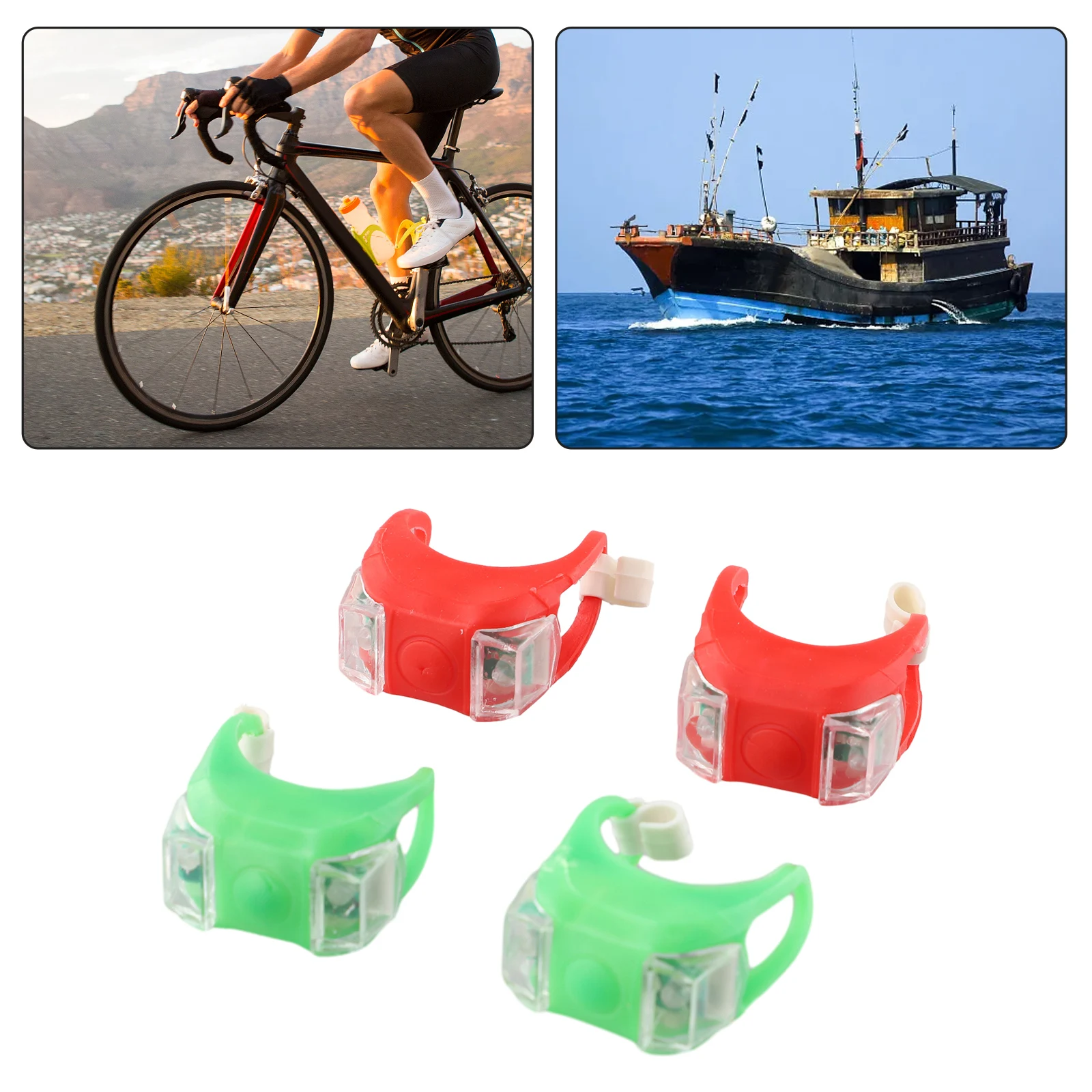 4Pcs LED Signal Warning Light Boat Navigation Lights For Boat Yacht Motorboat Bike Hunting Night Fishing Marine Hardware