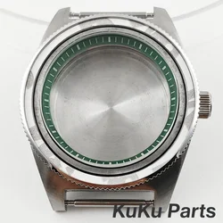 Green Ring GMT Ceramic Bezel Watch Case with 40mm Diameter and 28.5mm Dial Capability (NO.1 No Bezel Insert)