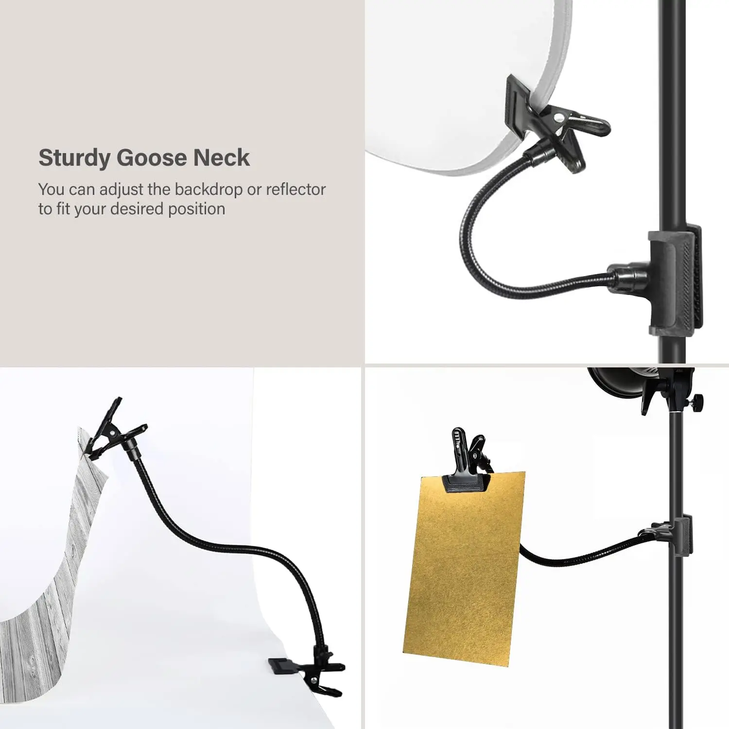 Background Holder Clamp W/ Flexible Arm for Photo Studio
