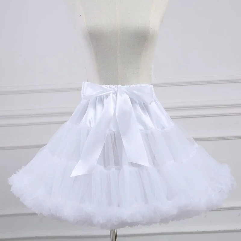 Women Elastic High Waist Ballet Sweet Skirt Bowknot Mesh Tulle Petticoat Dress Underskirt | petticoat skirt,petticoat underskirt,wedding underskirt,lolita petticoat,flower girl underskirt,wedding petticoat,vintage underskirt,tulle tutu skirt