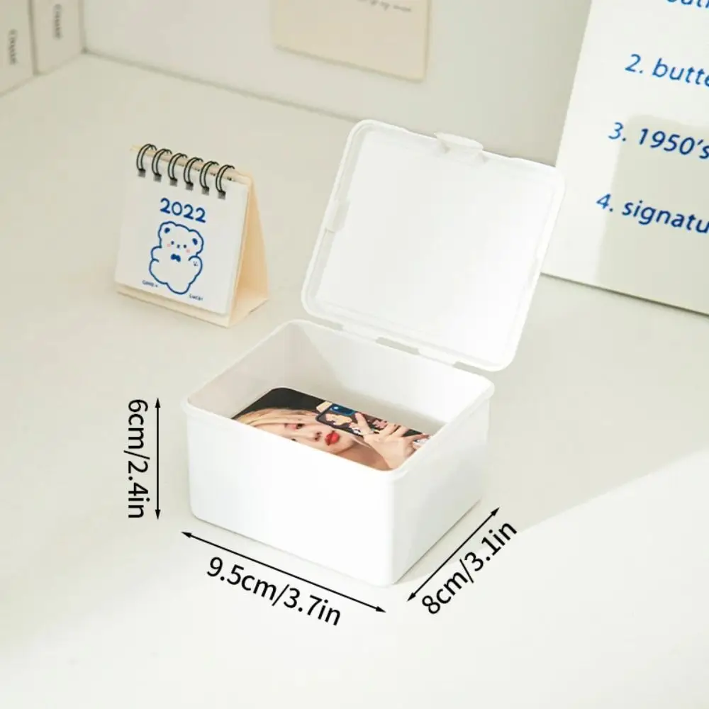 White Kpop Photocard Storage Box Idol Cards Photos Collection Box Jewelry Container ID Card Organizer Desktop Decor Supplies 6