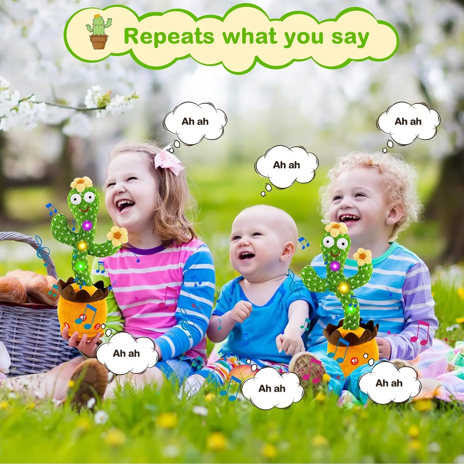1pc Dancing Talking Cactus Toys For Baby Boys And Girls, Singing Mimicking Recording Repeating What You Say Sunny Cactus Up Plus 5