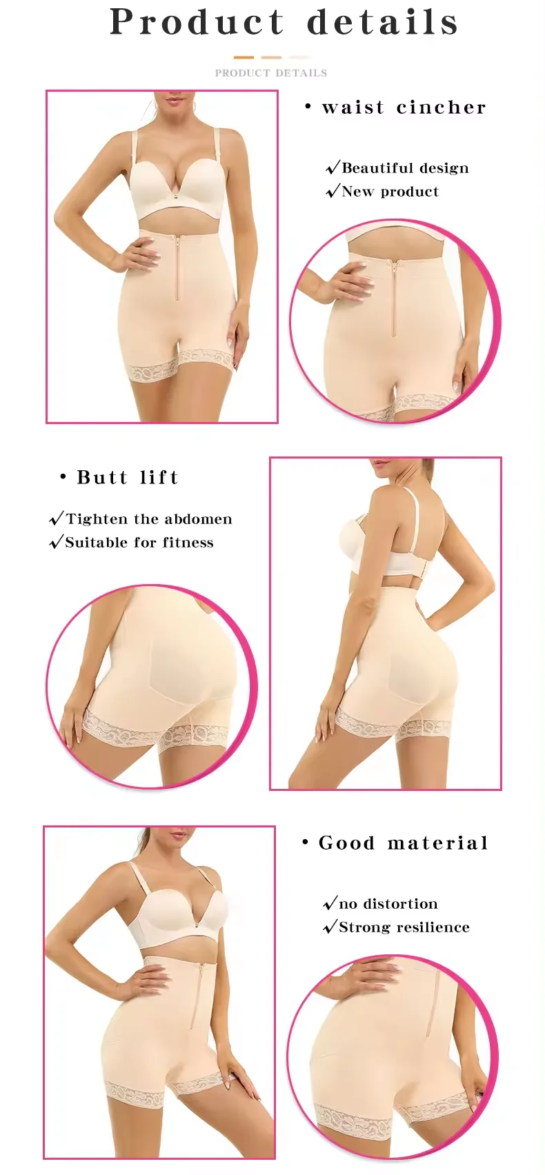 Description Picture 6 of itemWomen Hip Enhancer Postpartum Shapewear High Waist Tummy Body Slimming Panty Colombian Shorts
