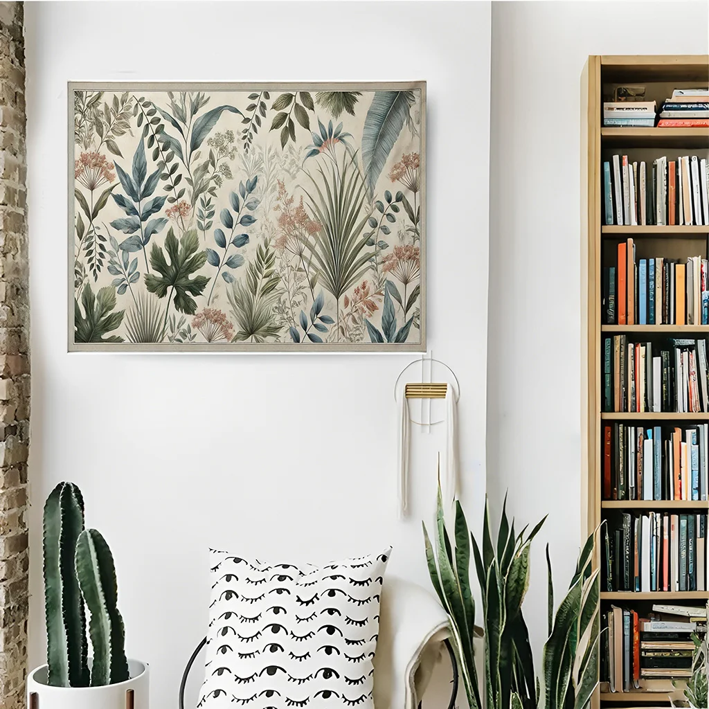 Green Leaf Floral Wall Tapestry 3