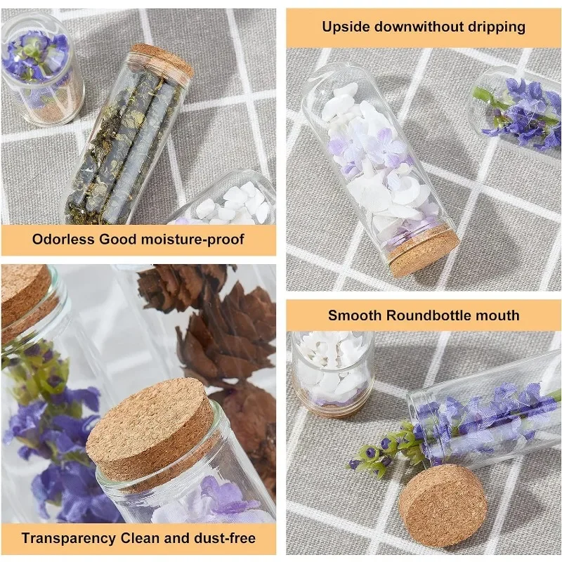 Glass Bottles 24 Pack 3 Mixed Size Dome Cloche Cover Decoration with Cork Stoppers For Party Favors Arts
