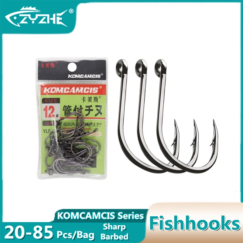 

ZYZ Fishhooks Primary Colour 20-85pcs/Bag 15 Sizes High Carbon Steel Sharp Barbed Circle Fishing Hooks Sea Fishing Tackle