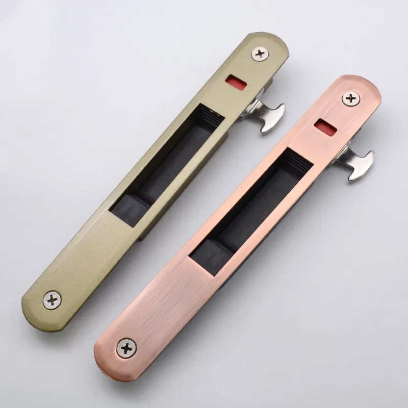 Aluminum Alloy Sliding Door Lock Glass Window Push-pull Automatic Gate Hook Locking Single Side Bronze Black White Hardware