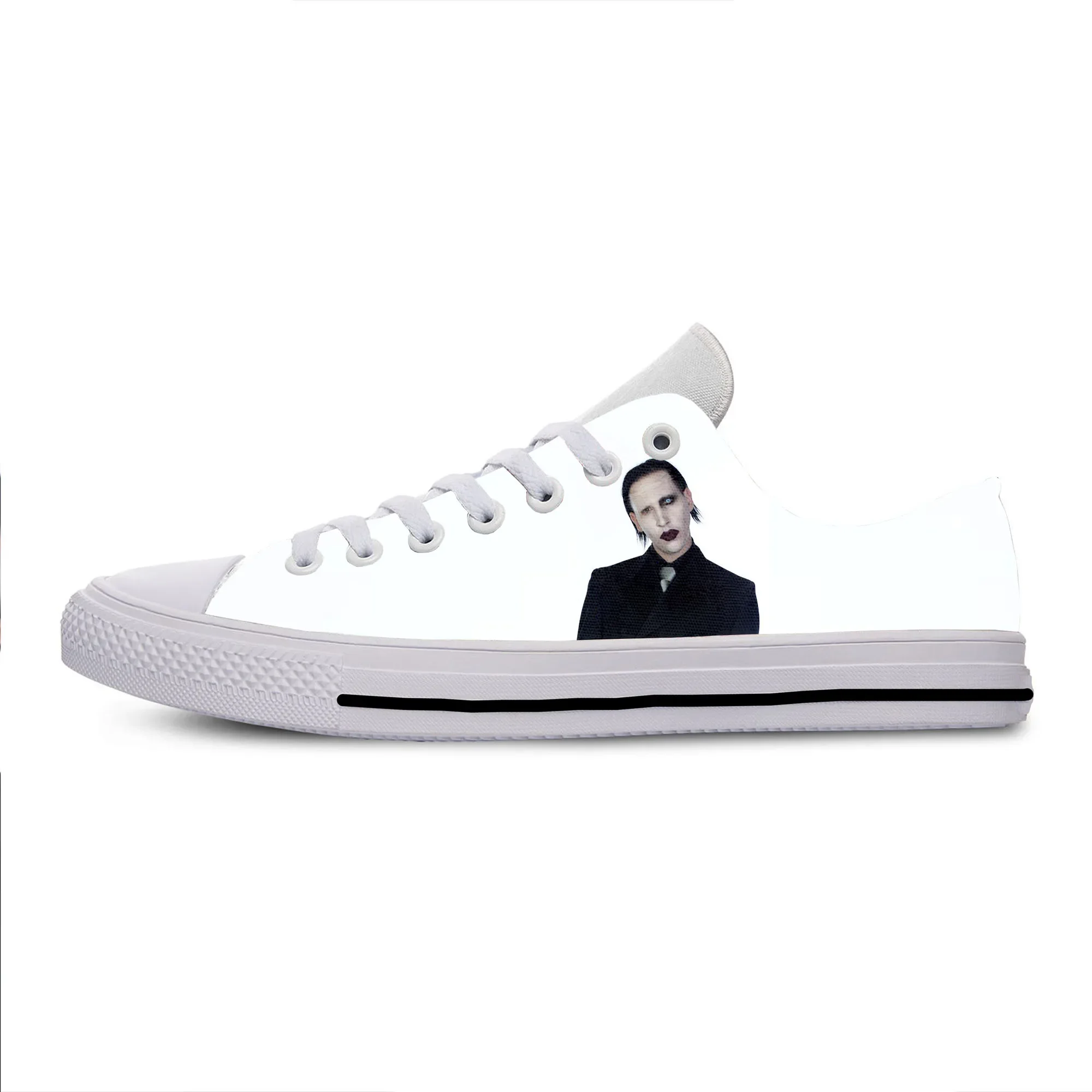 Hot Cool Fashion Funny Summer Rock and Roll Latest Sneakers Casual Shoes Men Women Marilyn Manson Low Top Classic Board Shoes