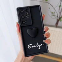 Customized Text 3D Love Heart Case For Samsung Galaxy S20 S21 S22 S23 S24 S25 S26 FE Plus Ultra 5G Luxury Soft Cover 4