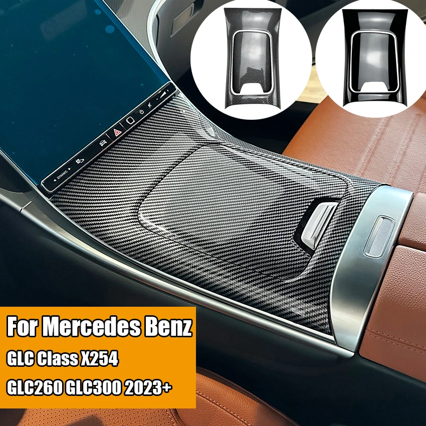 

Car Center Console Panel Cover Sticker Kits Trim for Mercedes Benz GLC Class X254 GLC260 GLC300 2023+ Gloss Black Accessories