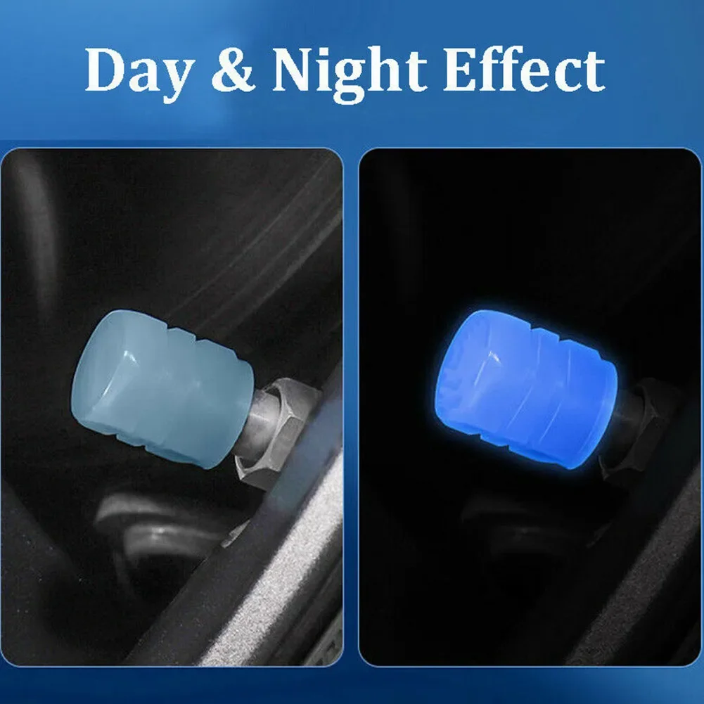 Motorcycle Valve Core Electric Scooter Accessories Car Tire Fiber Hat Light Luminous Scooters Cycling Sports 4pcs