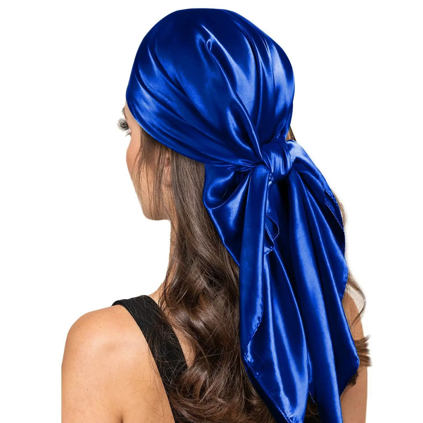 90*90cm Silk Scarf Scarftop Headwraps For Woman Fashion Four Seasons Hair Accessories Hijab Foulard Bandana Femme Headscarf 2