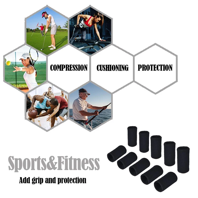 BraceTop 10-Pack Elastic Finger Sleeves 6