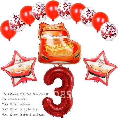 

Mcqueen Cartoon Car Foil Balloons Birthday Baby Shower Party Decoration Kids 40inch Number Car Helium Ballons Children Toys